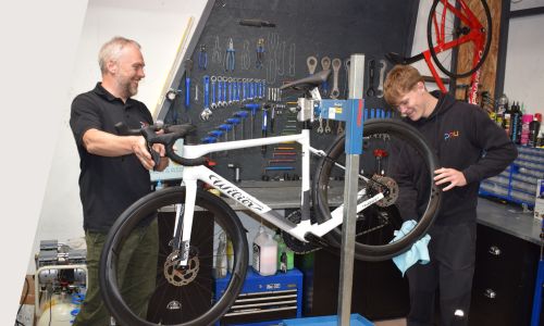 PAU Mechanics servicing a bike