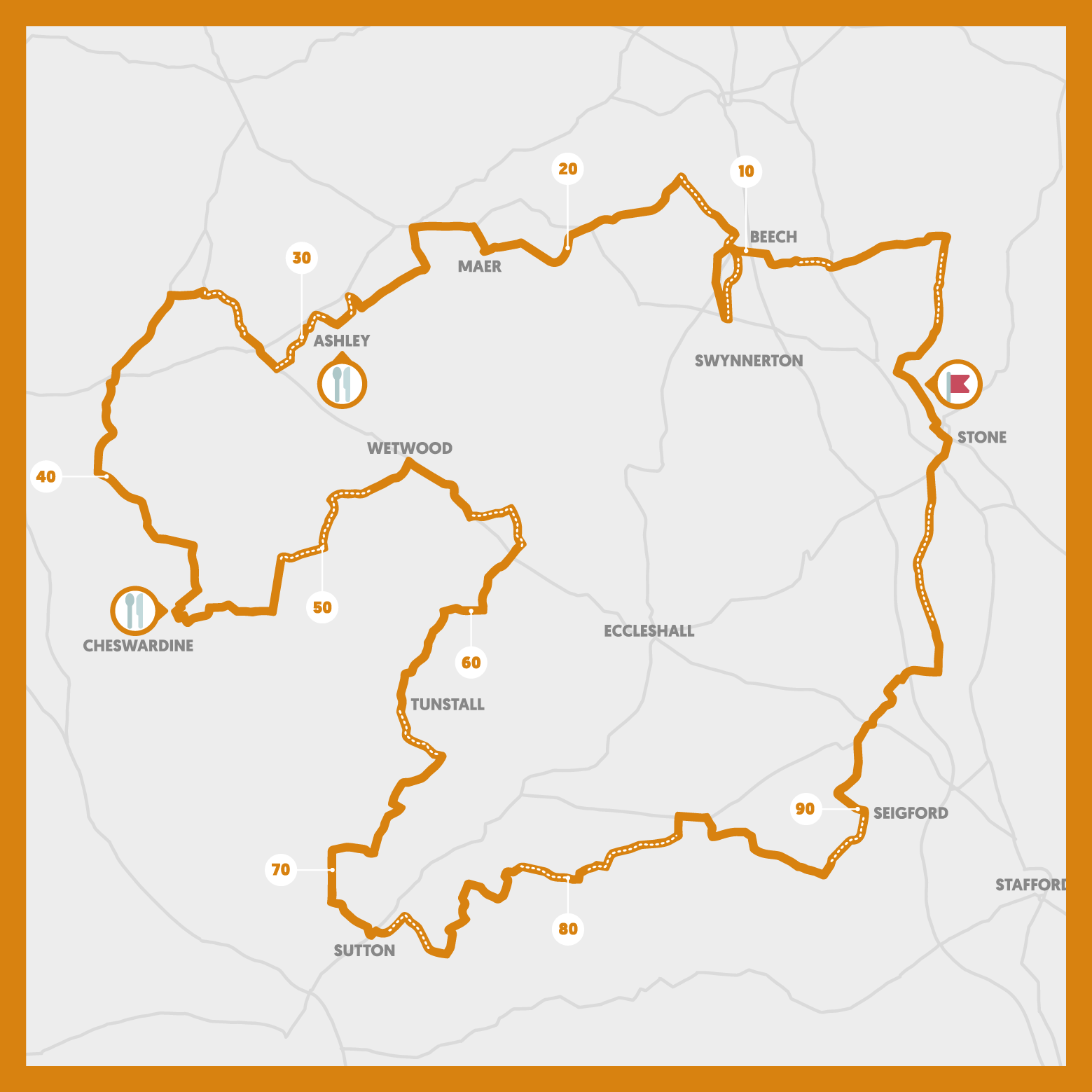 Made of Stone 2026 - 100KM Gravel Ride Map