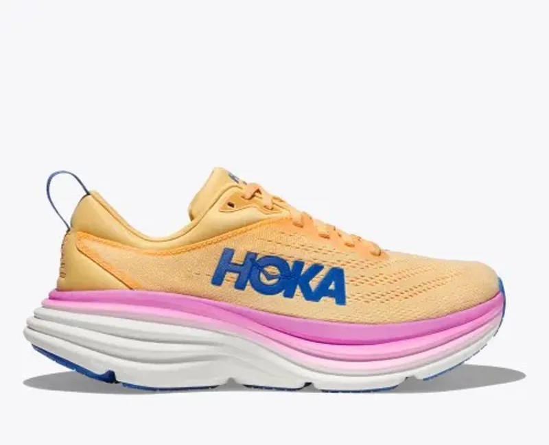 Hoka Women's Bondi 8 Road Running Shoes in Impala/cyclamen