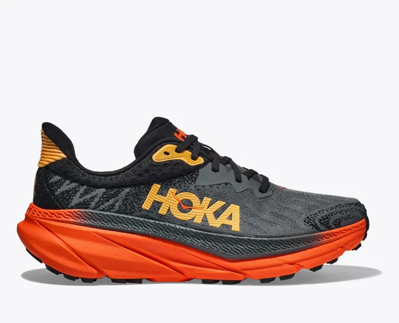 Hoka Men's Challenger ATR 7 Trail Running Shoes in Castlerock/Flame