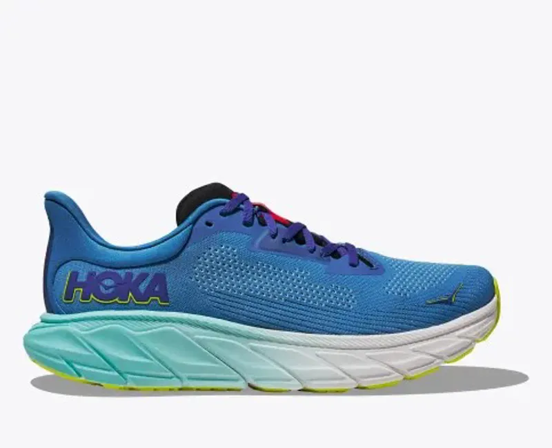 Hoka Arahi 7 Men's Wide Fit Road Running Shoe in Virtual Blue / Cerise