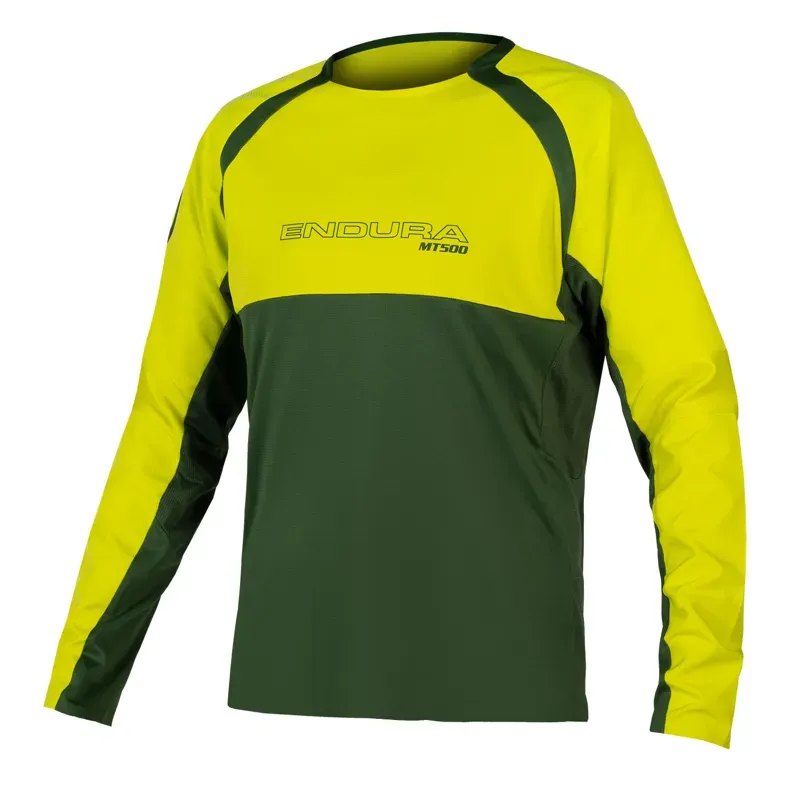 Endura MT500 Burner Long Sleeved MTB Jersey in Yellow