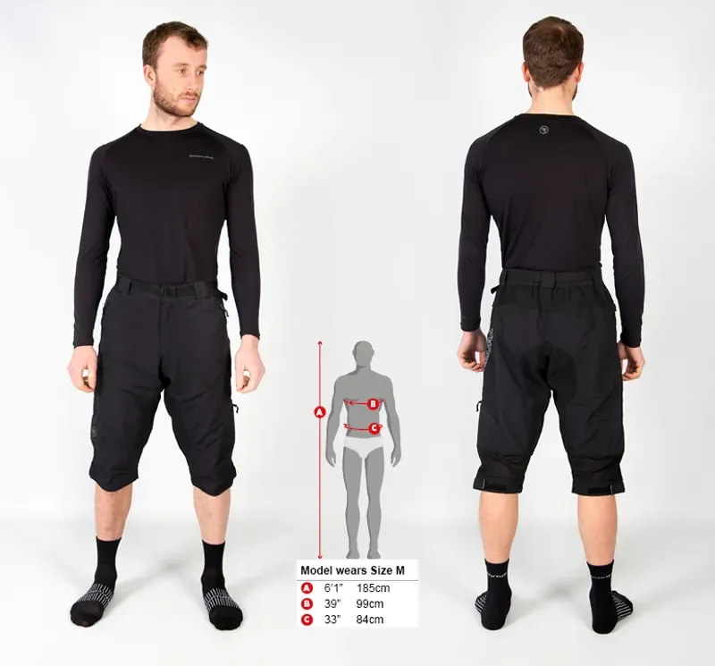 Endura Hummvee 3/4 Shorts II With Liner in Black-1