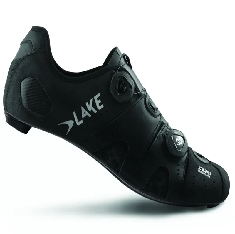 Lake CX241 CFC Carbon Road Shoes in Black 