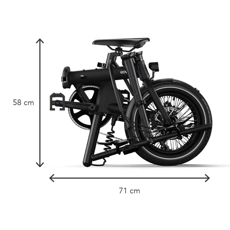 Eovolt Morning 16 Folding Electric Bike eBike in Onyx Black-2