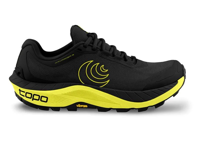 Topo Athletic Men's MTN Mountain Racer 3 Running Shoes in Black/Lime