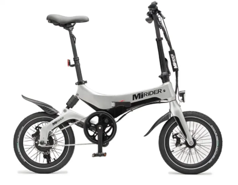 MiRiDER One Electric Folding eBike in Platinum Silver 
