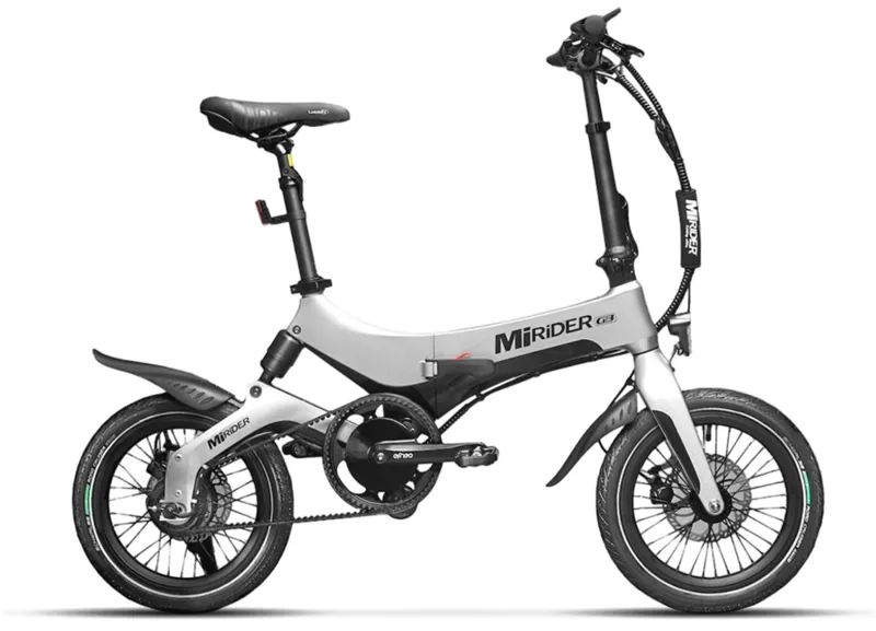 MiRiDER GB3 Folding Electric Bike in Platinum Silver