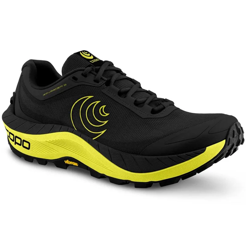 Topo Athletic Men's MTN Mountain Racer 3 Running Shoes in Black/Lime-1