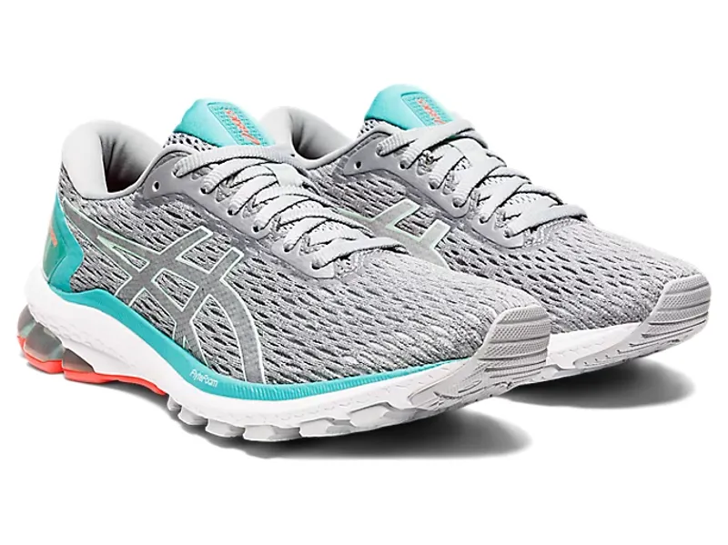Asics Women's GT-1000 9 Running Shoes in Grey /Bio Mint-3