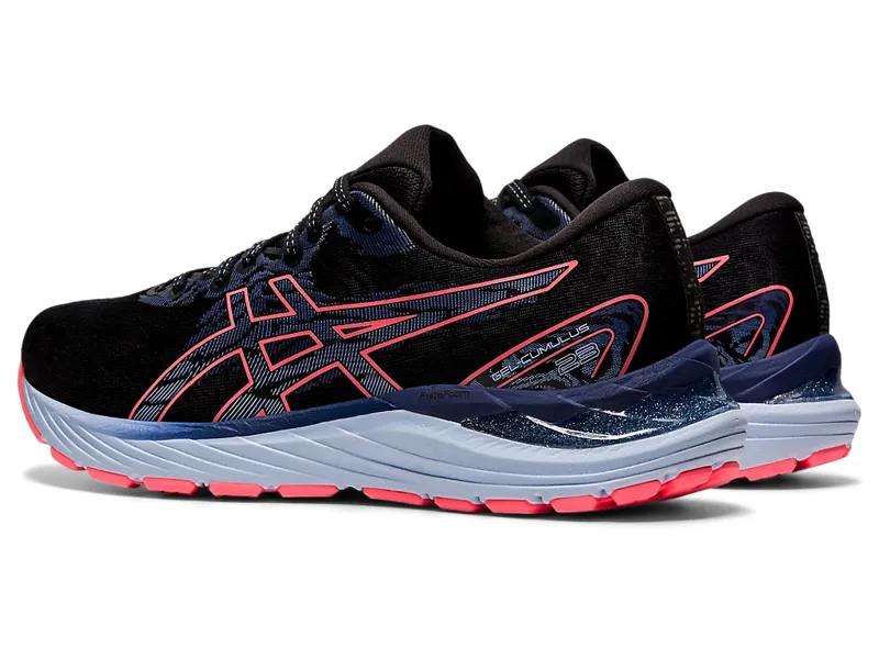 Asics Women's Gel Cumulus 23 Running Shoes in Black/Blazing Coral-3