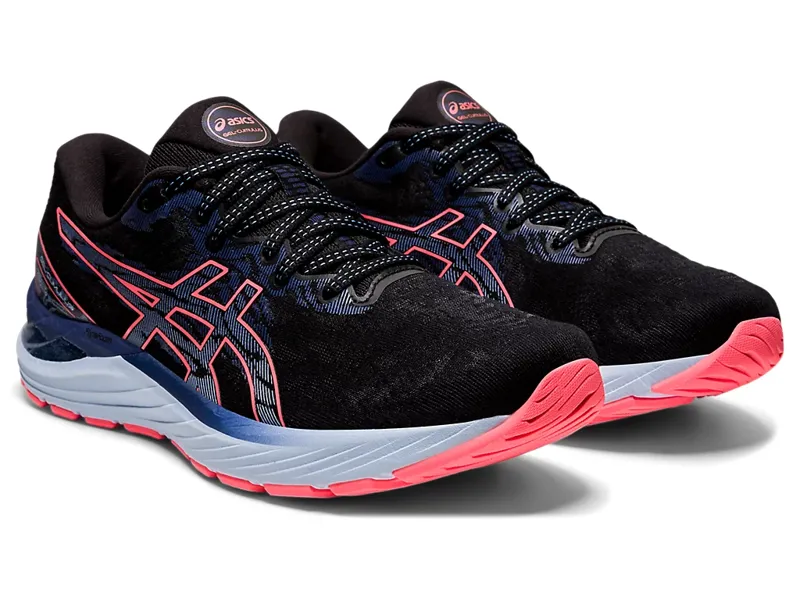 Asics Women's Gel Cumulus 23 Running Shoes in Black/Blazing Coral-4