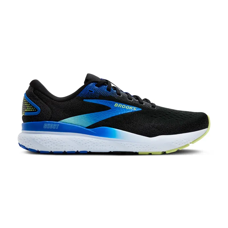 Brooks Men's Ghost 16 Running Shoes in Black/Cobalt/Neo Yellow