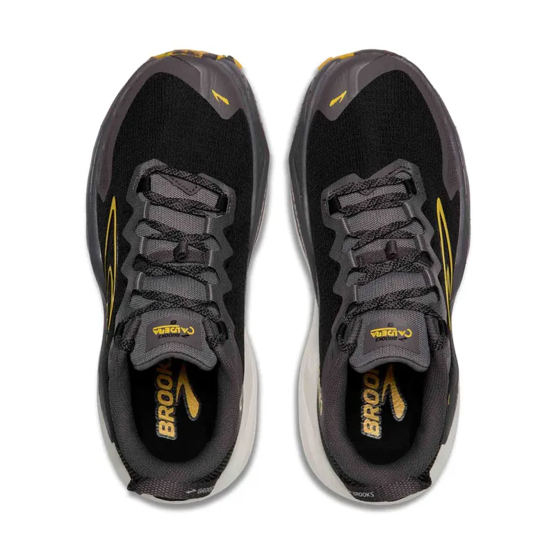 Brooks Men's Caldera 8 Trail Running Shoes in Black/Rabbit/Zest -5