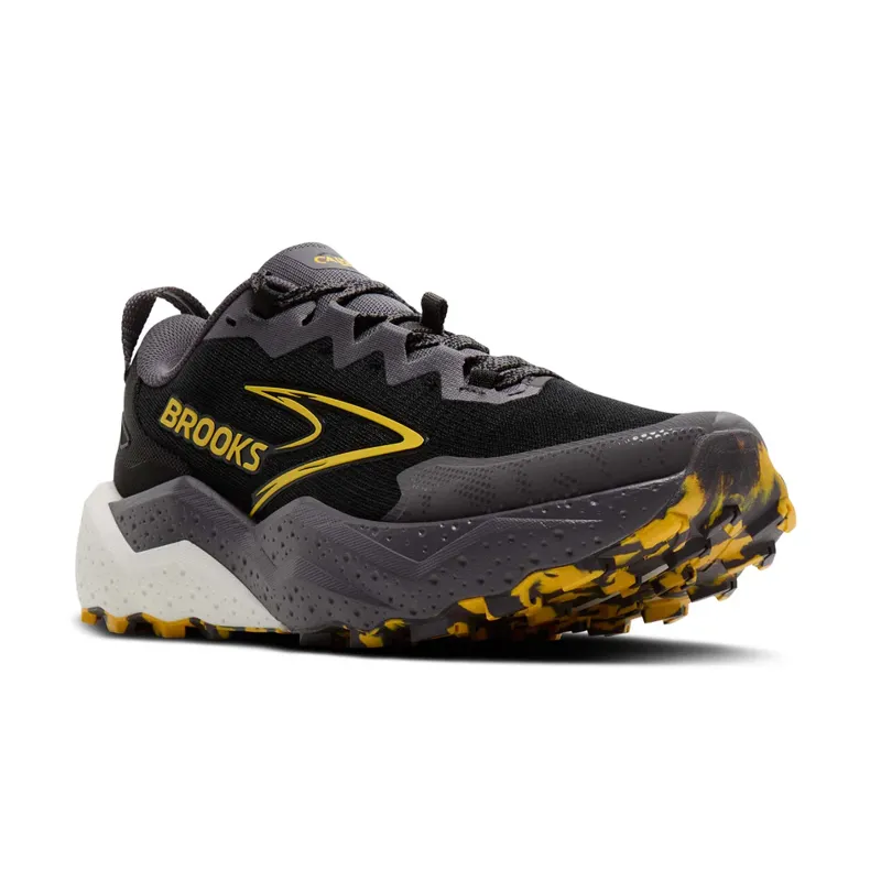 Brooks Men's Caldera 8 Trail Running Shoes in Black/Rabbit/Zest -6