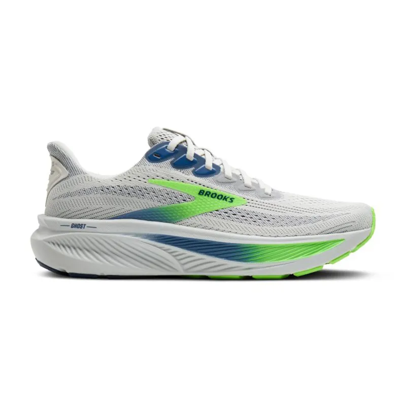 Brooks Men's Ghost 17 Neutral Running Shoes in Oyster/Beacon Blue/Geck