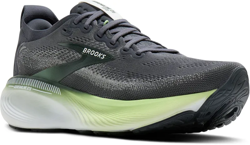 Brooks Men's Adrenaline GTS 25 Running Shoes in Grey/Paradise/Green/Spruce-4