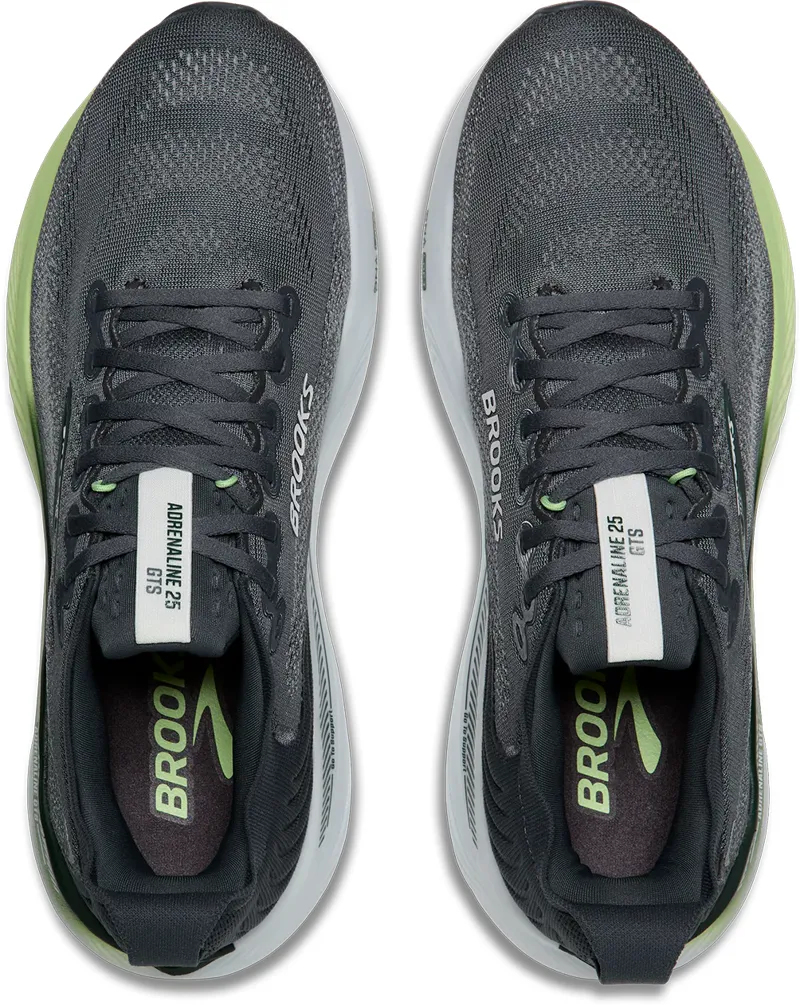 Brooks Men's Adrenaline GTS 25 Running Shoes in Grey/Paradise/Green/Spruce-2