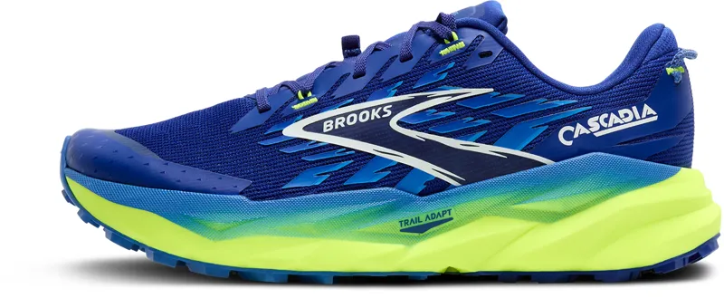 Brooks Men's Cascadia 19 Trail Shoes in Surf the Web/Nightlife/White-1