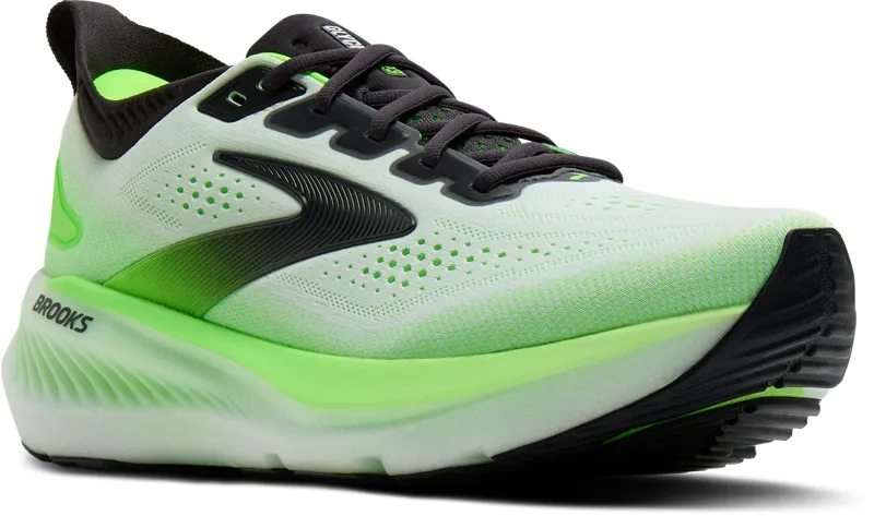 Brooks Men's Glycerin 23 Running Shoes in White/Phantom/Green Gecko-5