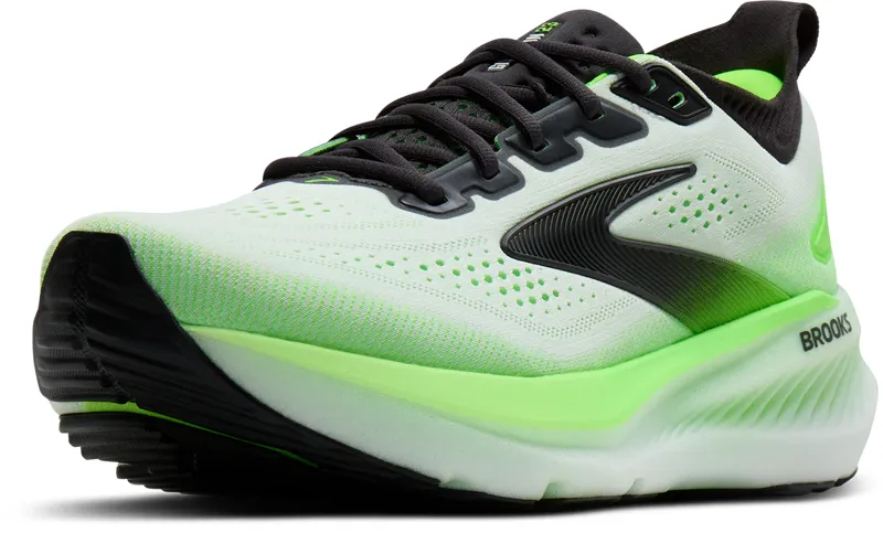 Brooks Men's Glycerin 23 Running Shoes in White/Phantom/Green Gecko-1