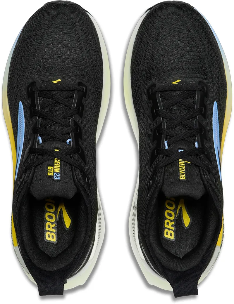 Brooks Men's Glycerin GTS 23 Running Shoes in Black/Cyber yellow/Nightlife -3