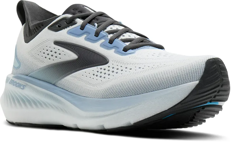 Brooks Mens Glycerin 23 Running Shoes in White/Rain/Baltic sea-1