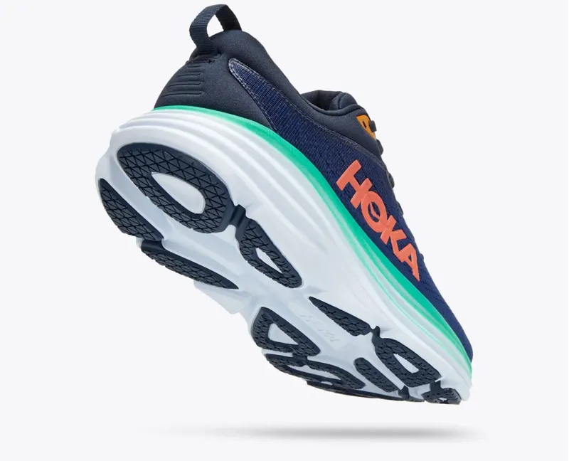 Hoka Wonen's Bondi 8 Running Shoes in Outer Space / Bellwether Blue-3