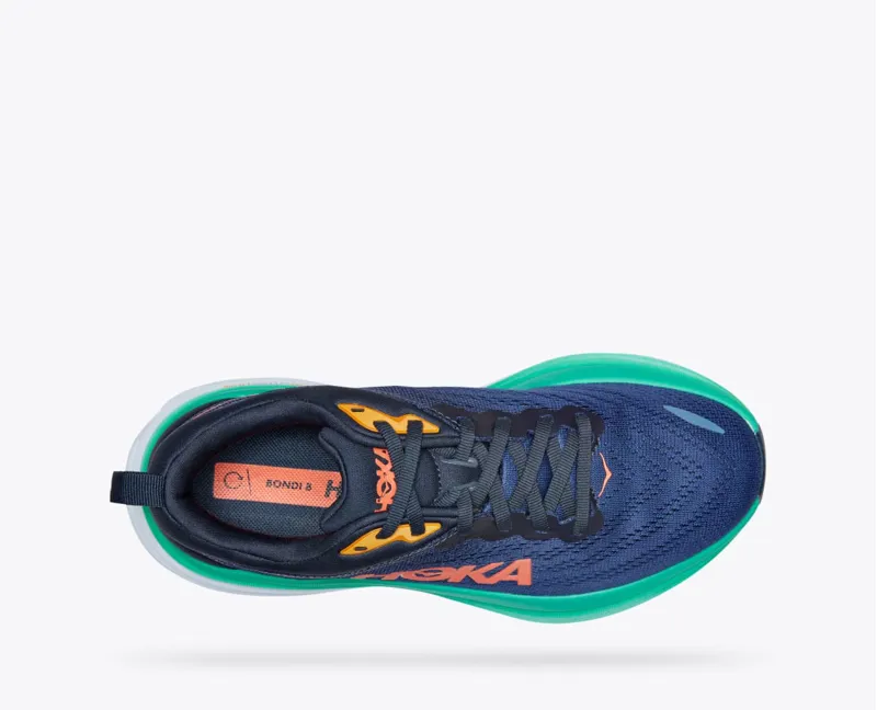 Hoka Wonen's Bondi 8 Running Shoes in Outer Space / Bellwether Blue-2