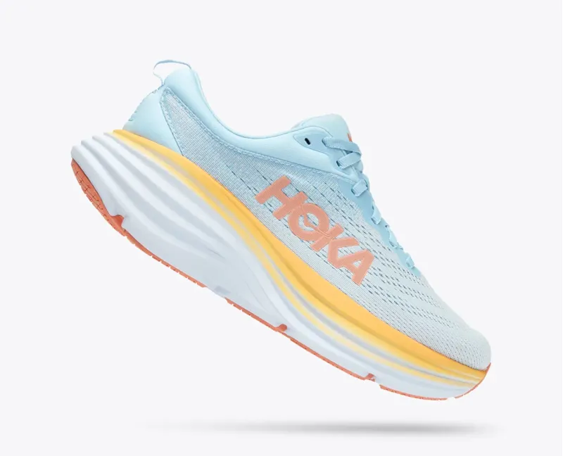Hoka Women's Bondi 8 Running Shoes in Summer Song / Country Air-4