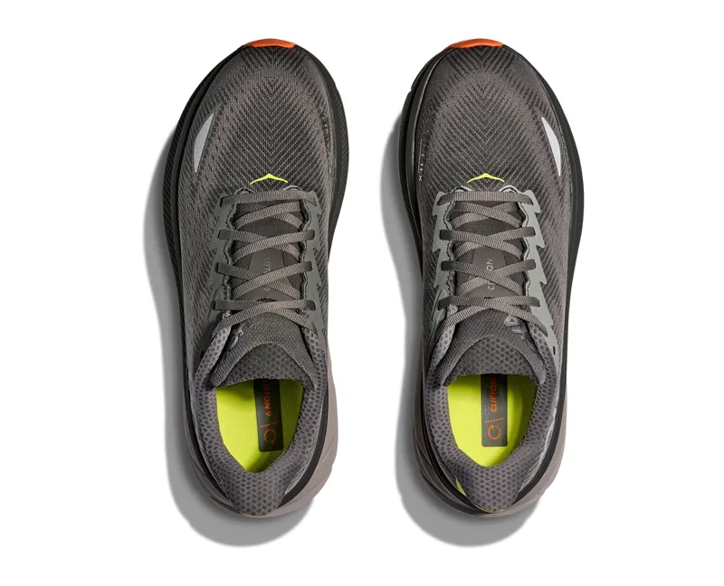 Hoka Men's Clifton 9 Gore-Tex Running Shoes in Asphalt Grey / Gravel -2