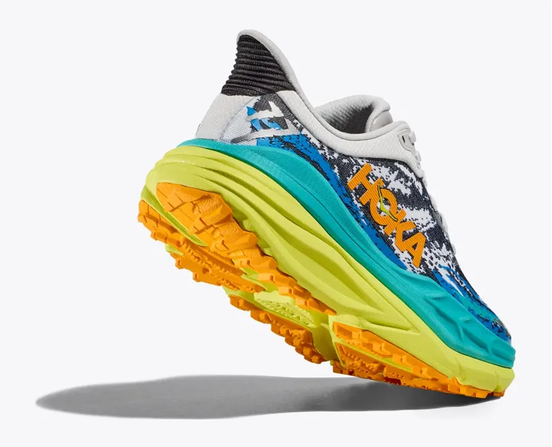 Hoka Women's Stinson 7 Trail Shoes in White/Evening Primrose-2