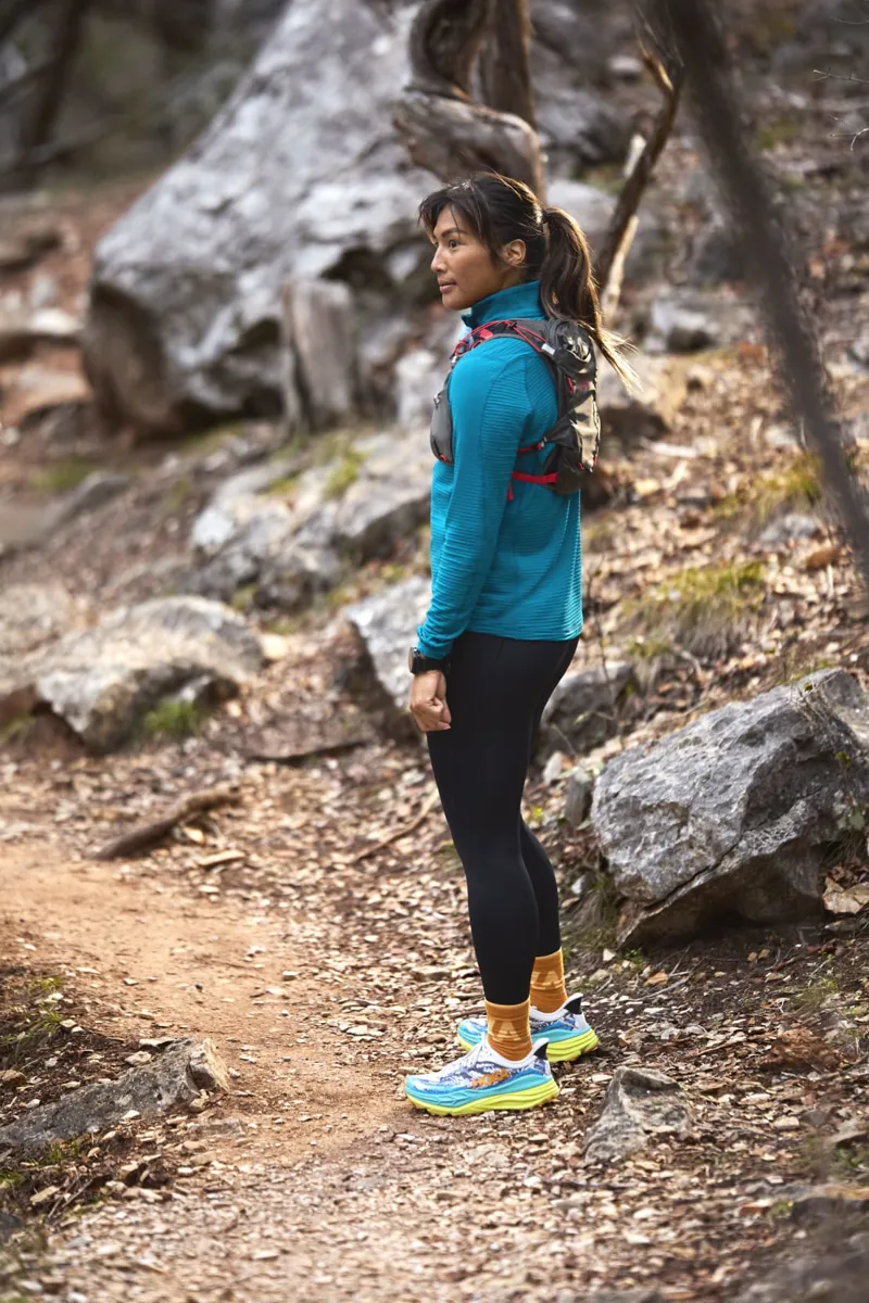 Hoka Women's Stinson 7 Trail Shoes in White/Evening Primrose-5