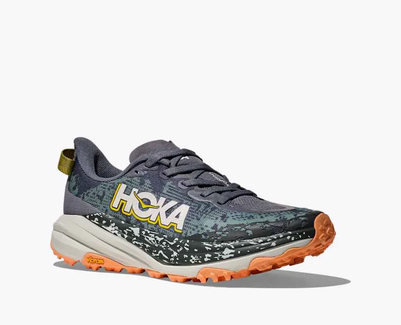 Hoka Women's Speedgoat 6 Trail Running Shoes in Grey Skies / Cosmic -3