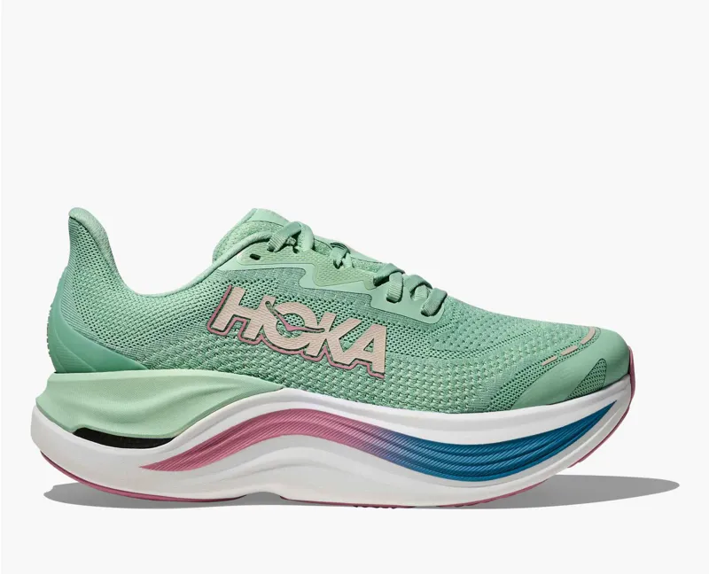 Hoka Women's Skyward X Running Shoes in Jadeite / Dried Rose