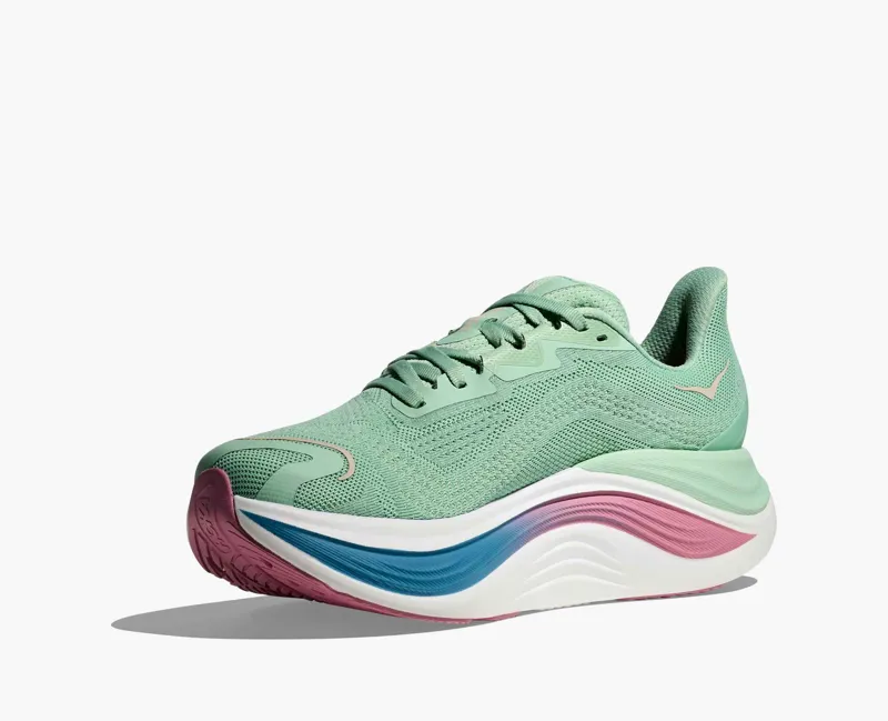 Hoka Women's Skyward X Running Shoes in Jadeite / Dried Rose-4