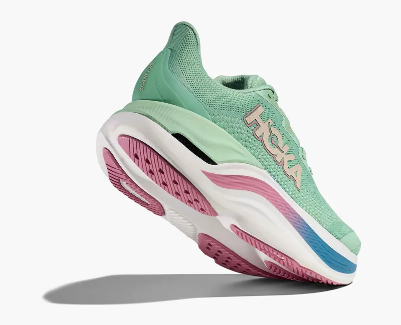 Hoka Women's Skyward X Running Shoes in Jadeite / Dried Rose-3