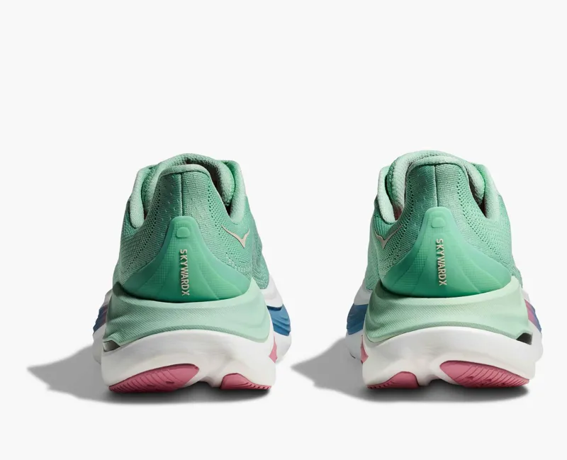 Hoka Women's Skyward X Running Shoes in Jadeite / Dried Rose-2