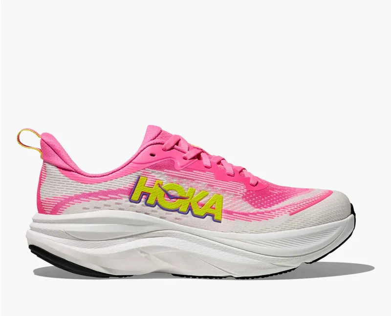 Hoka Women's Skyflow Running Shoes in Neon Rose / Neon Hoka Citrus 