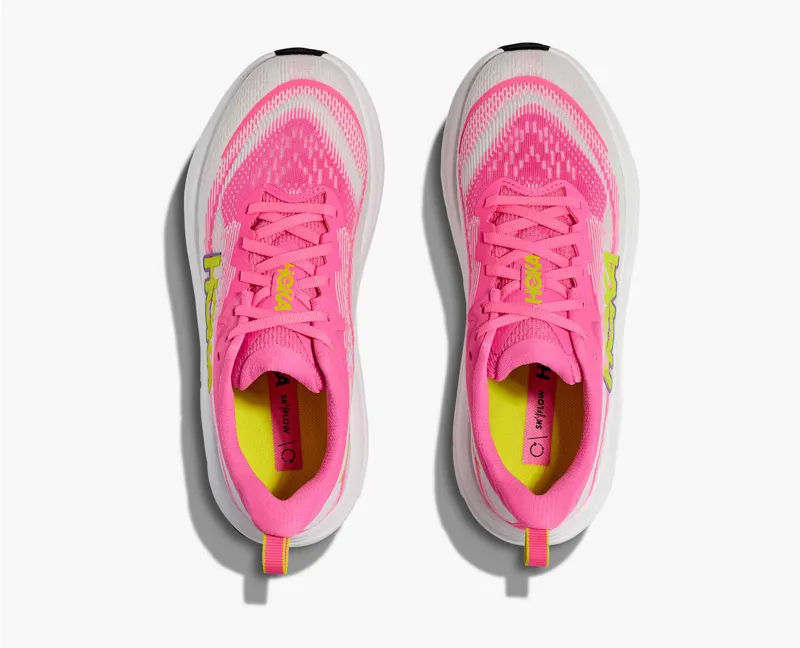 Hoka Women's Skyflow Running Shoes in Neon Rose / Neon Hoka Citrus -7