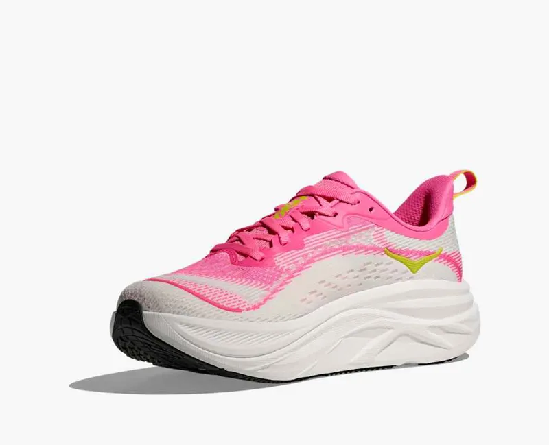Hoka Women's Skyflow Running Shoes in Neon Rose / Neon Hoka Citrus -6