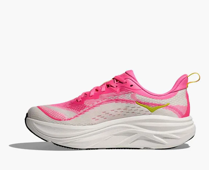 Hoka Women's Skyflow Running Shoes in Neon Rose / Neon Hoka Citrus -1