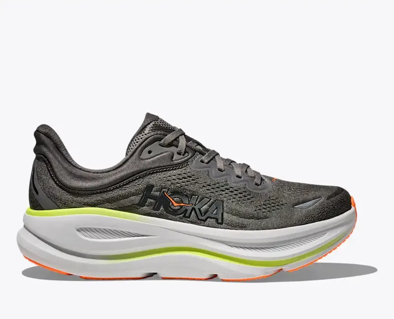 Hoka Men's Bondi 9 Neutral Running Shoes in Asphalt Grey / Gravel-7