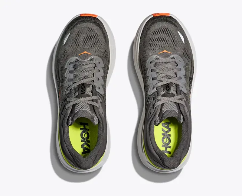 Hoka Men's Bondi 9 Neutral Running Shoes in Asphalt Grey / Gravel-6