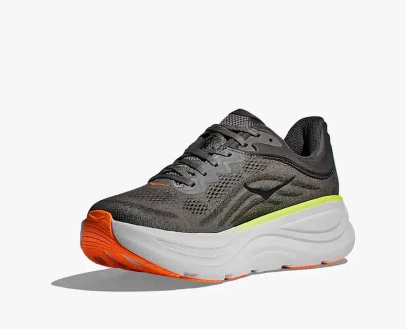 Hoka Men's Bondi 9 Neutral Running Shoes in Asphalt Grey / Gravel-5