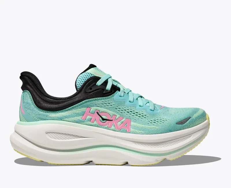 Hoka Women's Bondi 9 Running Shoes in Blue Spark / Mint Fluorite