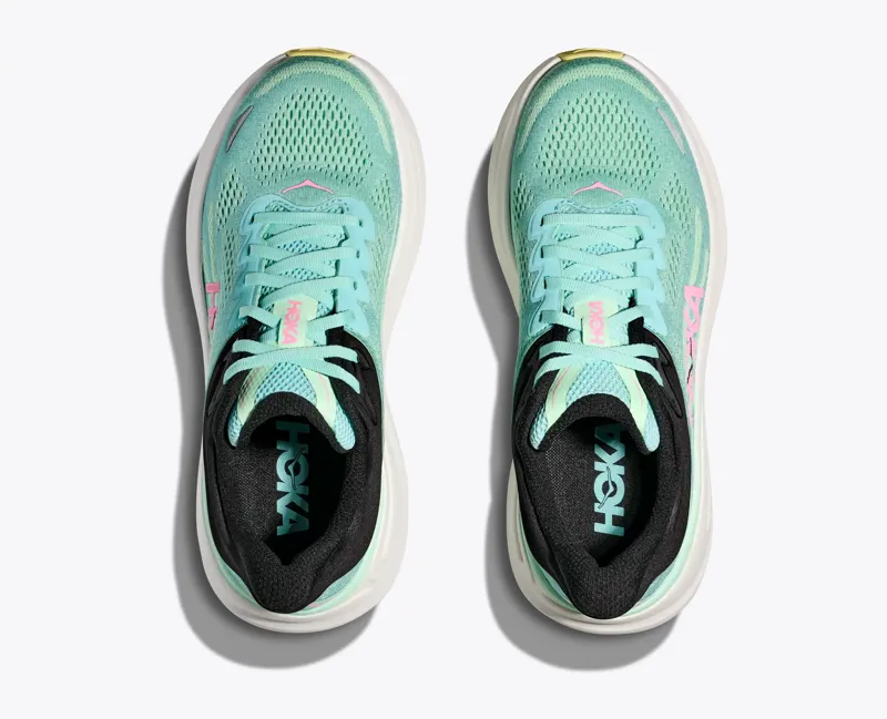 Hoka Women's Bondi 9 Running Shoes in Blue Spark / Mint Fluorite-7