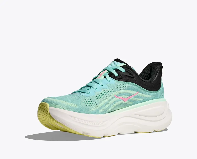 Hoka Women's Bondi 9 Running Shoes in Blue Spark / Mint Fluorite-6