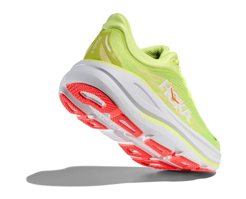 Hoka Women's Bondi 9 Running Shoes in Neon Yuzu / Sunlight-3