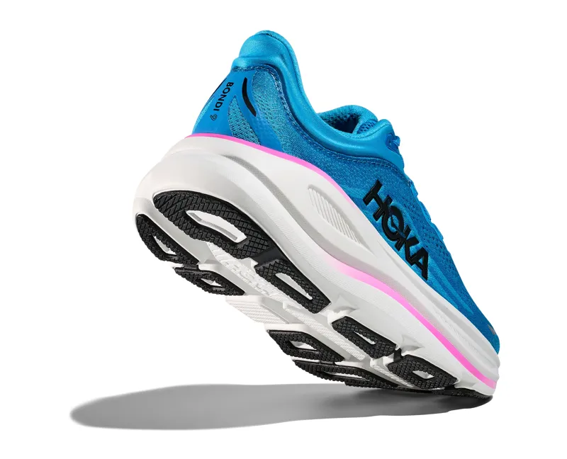 Hoka Women's Bondi 9 Running Shoes in Skyward Blue / Neon Fuchsia-1